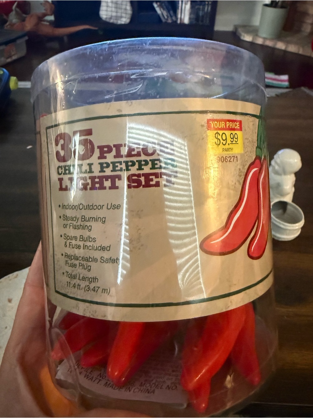 35 Piece Chili Pepper Light Set - Red Decorative String Lights